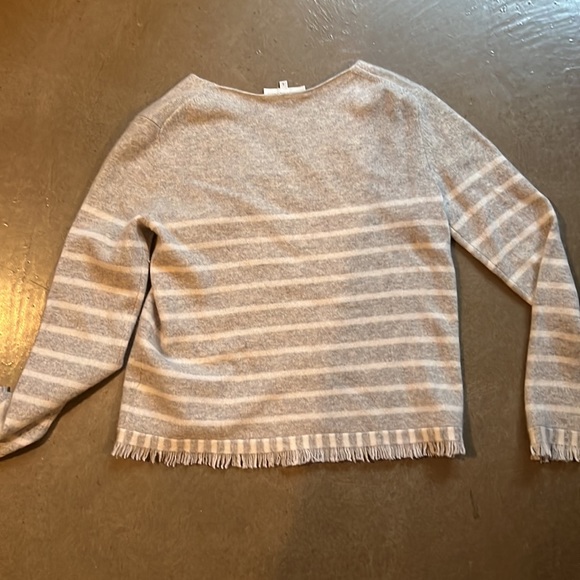 White and Warren Grey and White Stripped Sweater - Picture 2 of 3